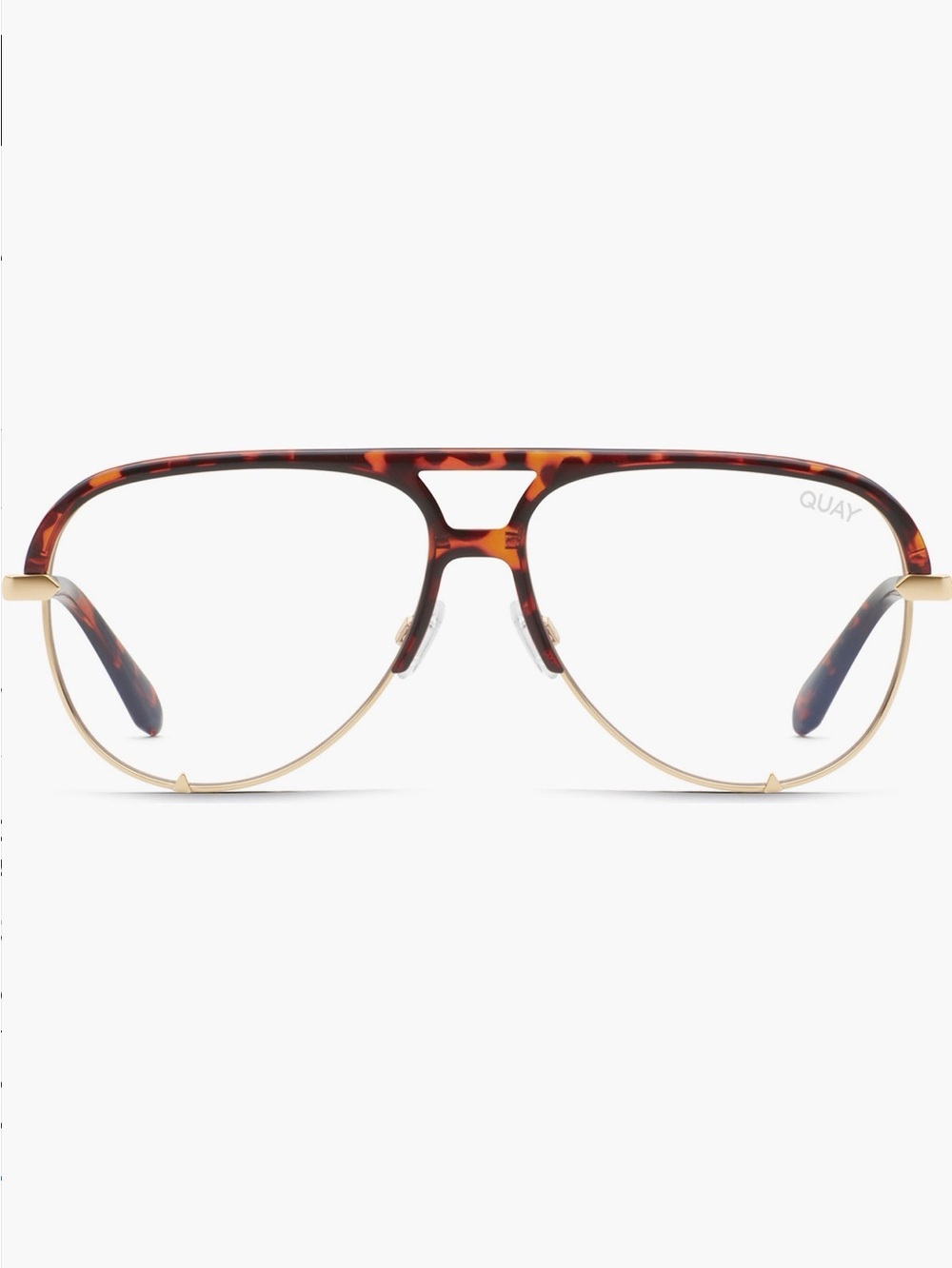 Quay Australia Tortoiseshell and Gold Aviator Glasses